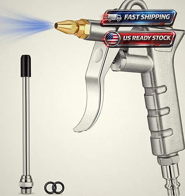 Air Gun for Compressor Air Blow Gun with Brass Adjustable Air Nozzle Air Tools