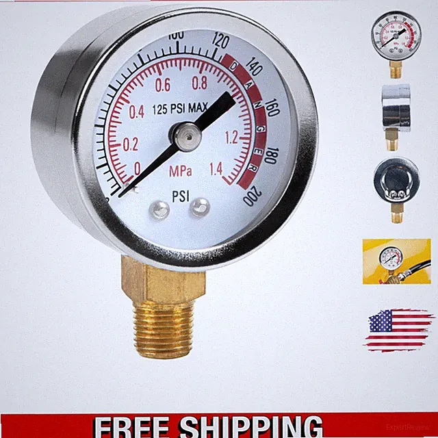 Alloy Steel Air Pressure Gauge - 0-200 PSI for Home & Automotive Use