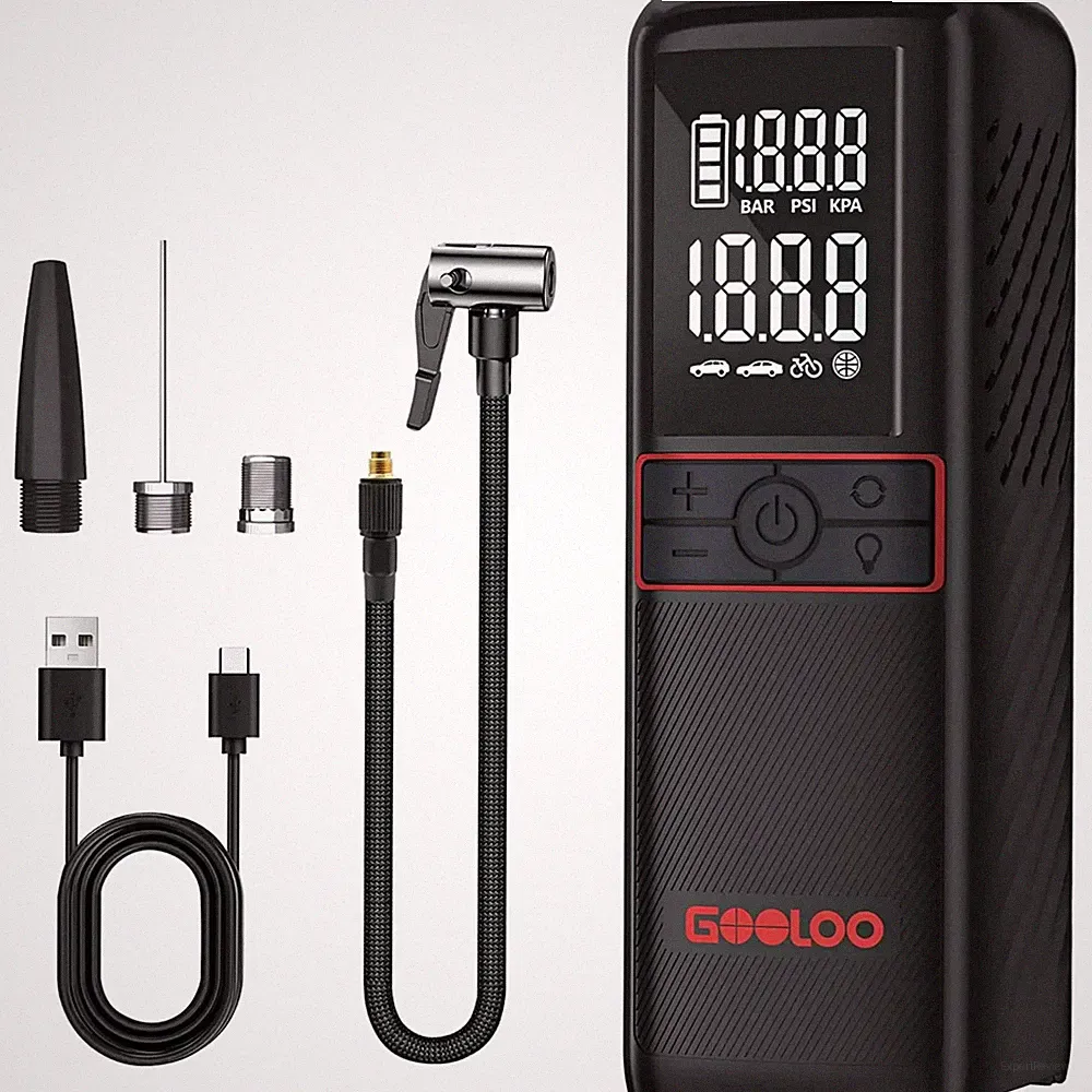 Cordless Tire Inflator - Great Gift for Dad - 160PSI Air Compressor with LED