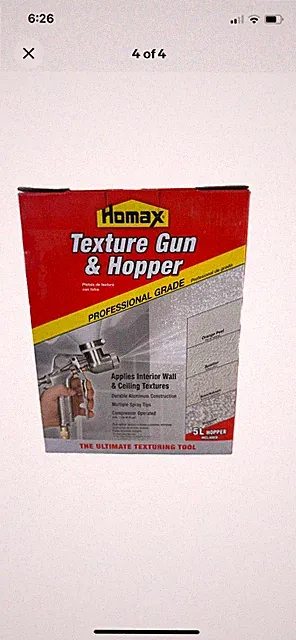 HOMAX Pro Texture Gun and Hopper for Spray Texture Repair W/ Air Shut Off Valve
