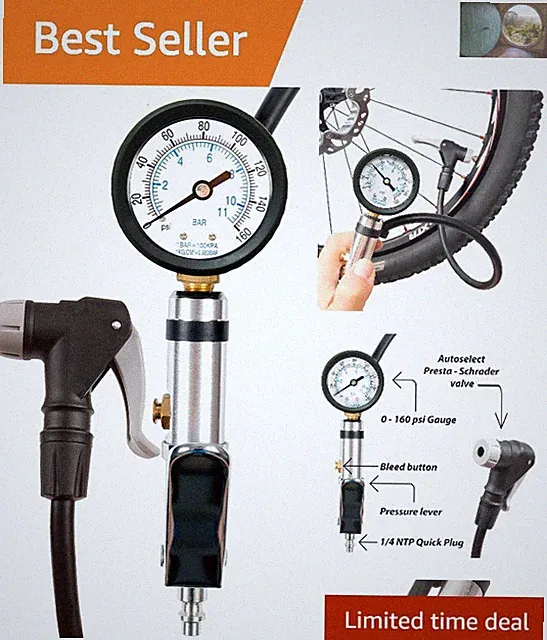 Lightweight Universal Tire Inflator - Ideal for Home Mechanics & Bike Shops