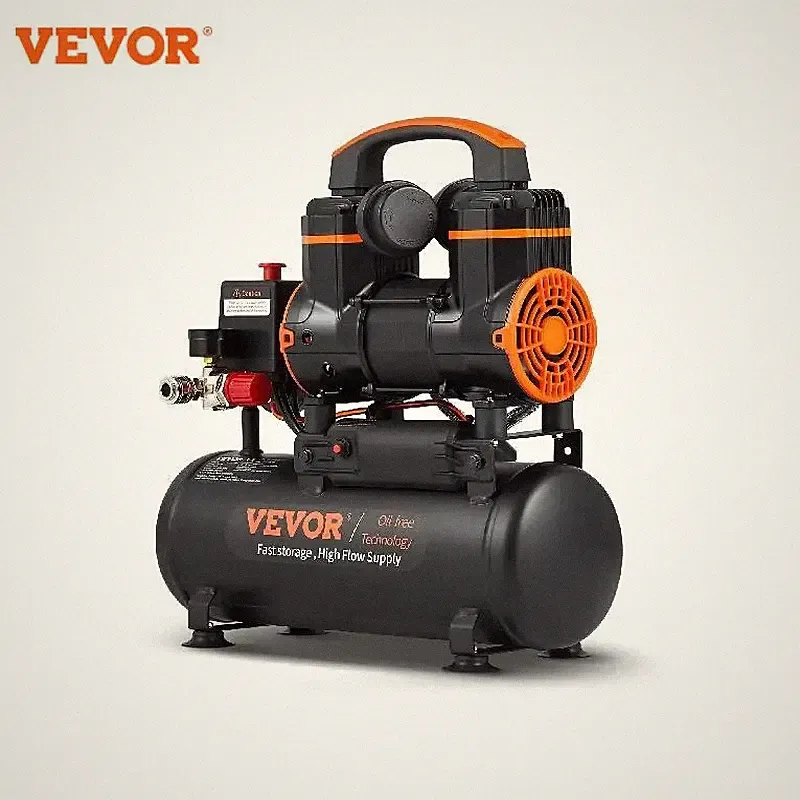 Silent Air Compressor 1450W 1800W Quiet Oil-free for Home Repair Tire Inflation
